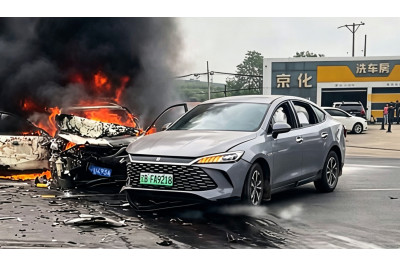 BYD Qin L PHEV развеивает стереотип о возгорании электромобилей, в то время как Mazda 3 воспламеняется